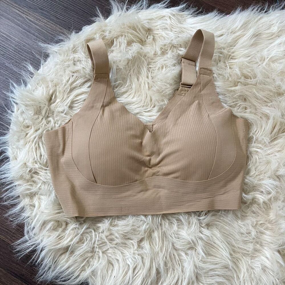 New Nude seamless wireless comfort bra adjustable shoulder straps L